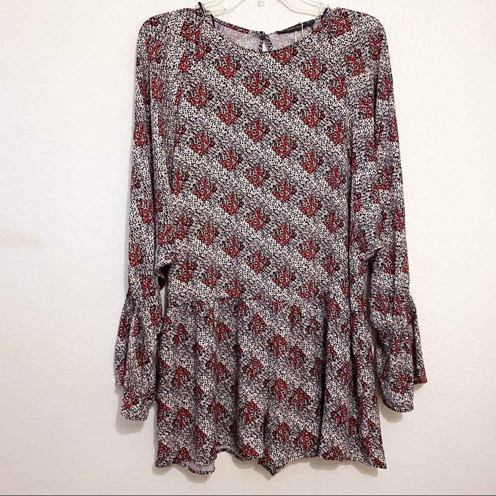 Zara Floral Bell Sleeve Jumpsuit Dress Size S